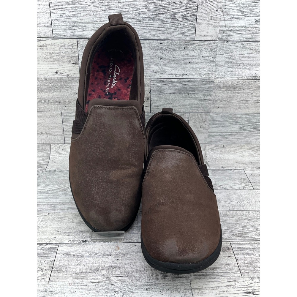 Clarks Cloudsteppers Women Sz 8M Brown Slip On Loafers Shoes 261689554055 Casual